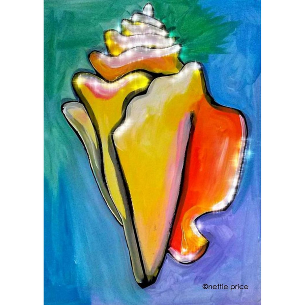 Conch Sea Shell Sparkling Art Print