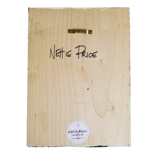 Hammered Heart with Mirror Original Acrylic Painting on Wood