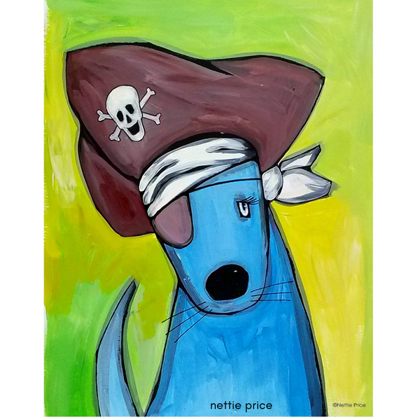 Pirate Prince Blue Dog Sparkling Art Print