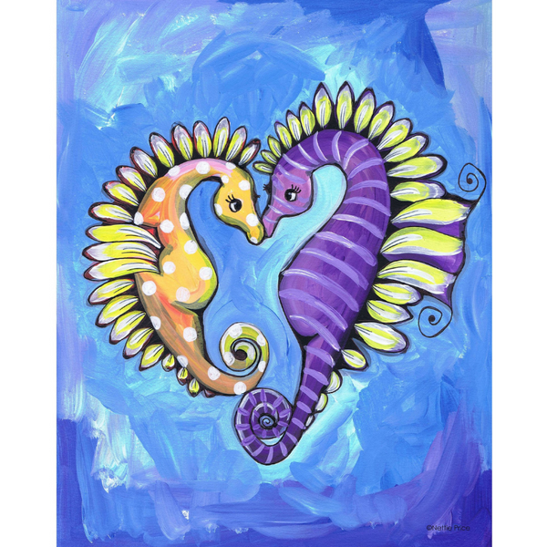 Seahorse Love Sparkling Art Print