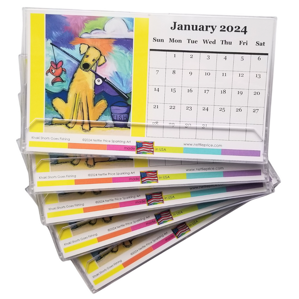 2024 Desktop Art Calendar   15 months acrylic case Qt 5