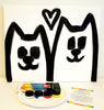 Sparkling Art Painting Party in a Box Two Cats 16x20 Canvas Kitty
