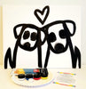 Sparkling Art Painting Party in a Box Two Dogs 16x20 Canvas