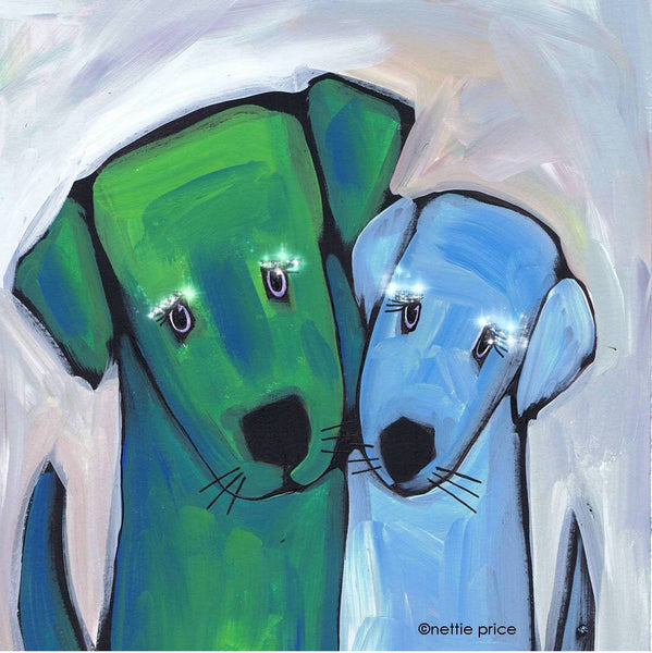 2 Dog Love Sparkling Art Print