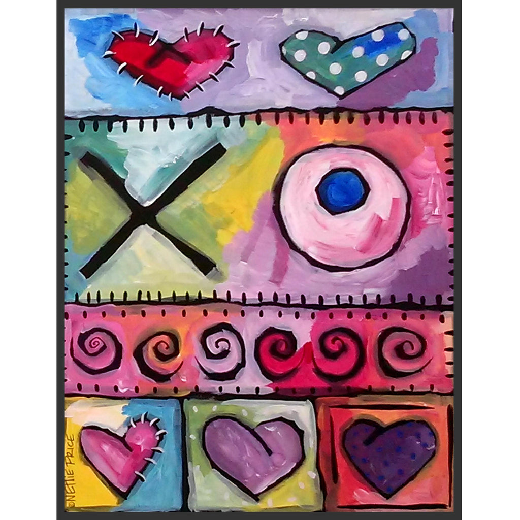 Hearts XO Sparkling Art Print