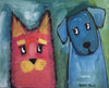 Original Painting on Canvas Cat and Dog