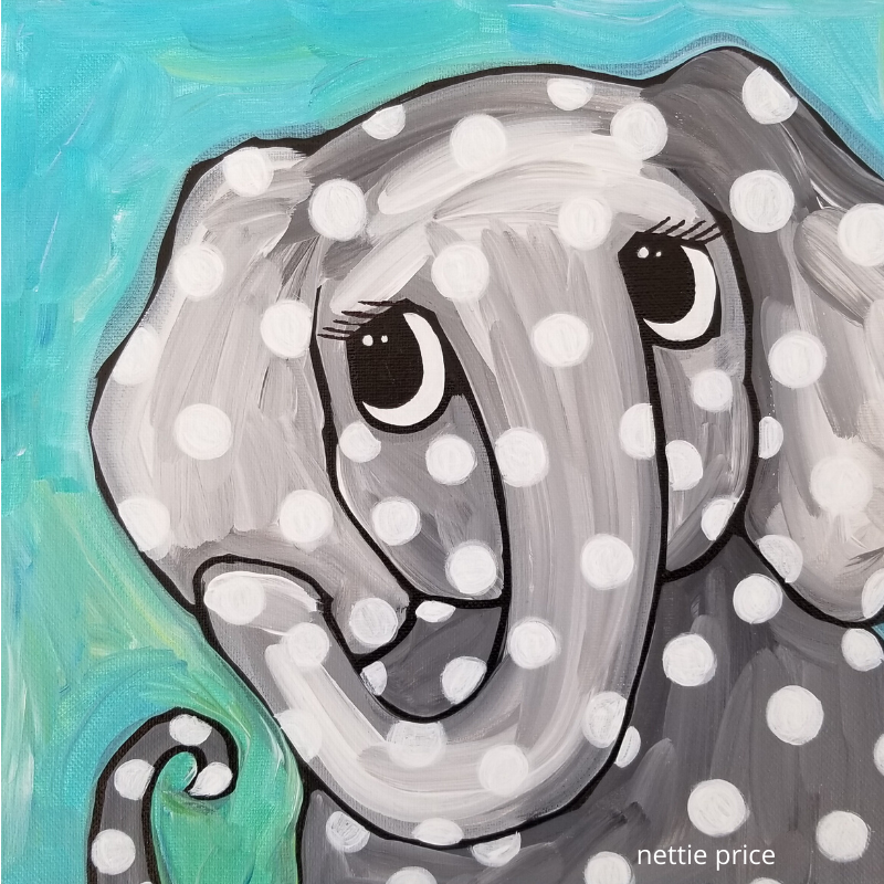 Grey Elephant Sparkling Art Print