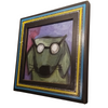 Framed Green Dog with Glasses Print Sparkling Frame