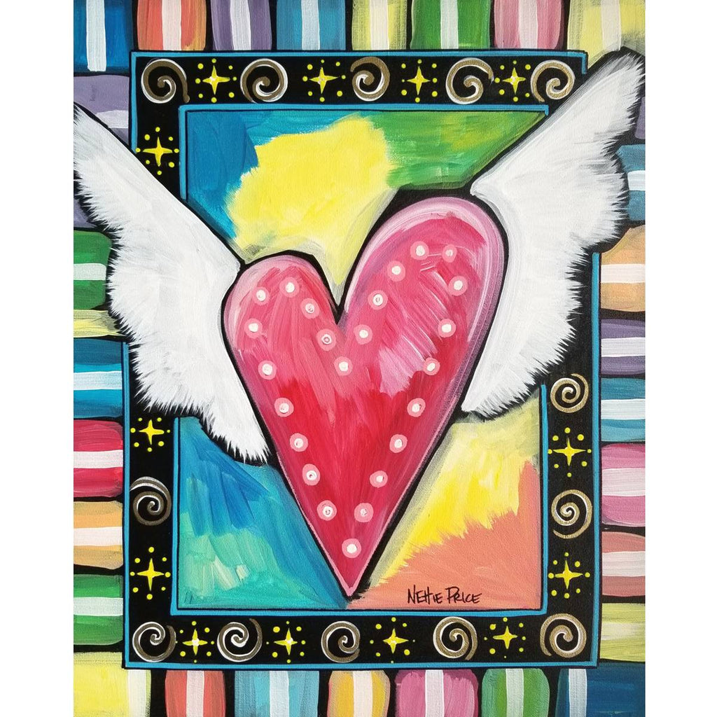 Hope Heart with Wings Original Acrylic Painting on Canvas 16x20