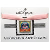 Hope Sloth with Heart Sparkling Art Charm Silver Pendant for Necklace or Bracelet