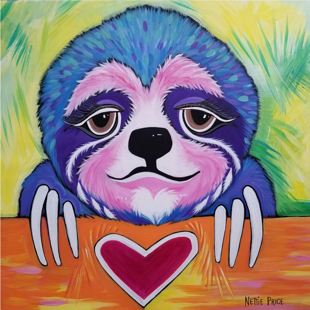 Hope the Sloth Sparkling Art Print