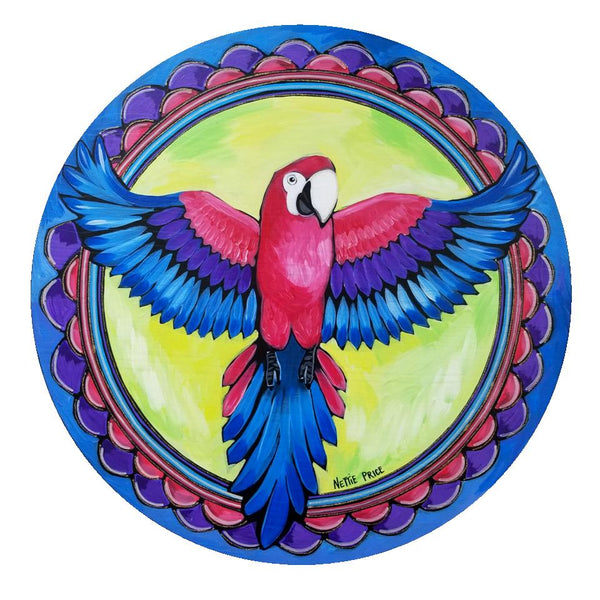 McCaw Bird Round Sparkling Art Print