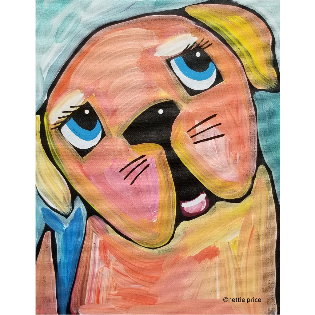 Red Bully Dog Sparkling Art Print