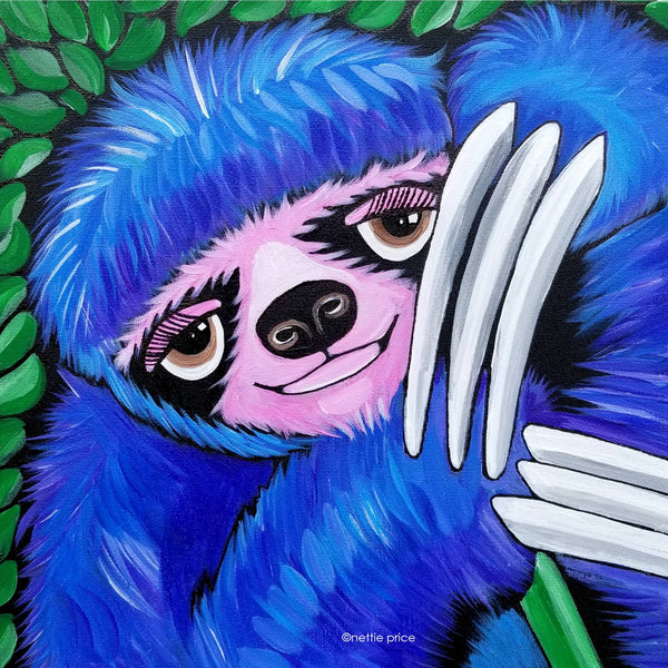 Sloth in the Tree Sparkling Art Print