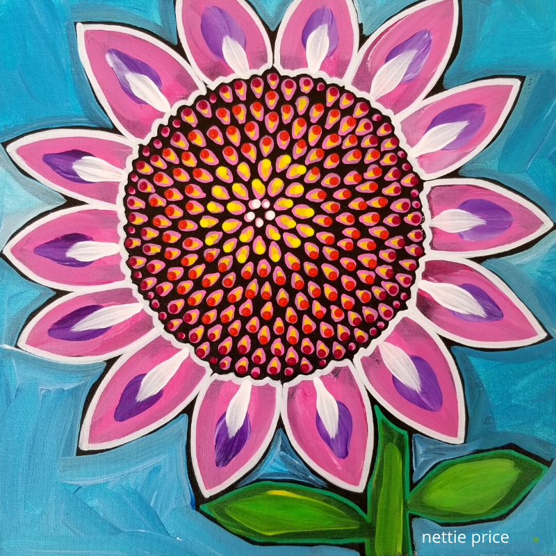 Pink Sunflower Sparkling Art Print