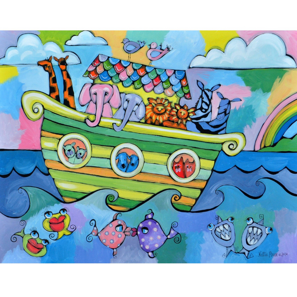Noah's Ark Animals Sparkling Art Print