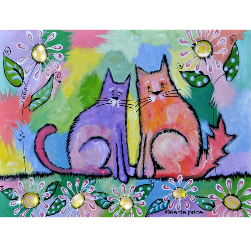 Two Cats Sparkling Art Print