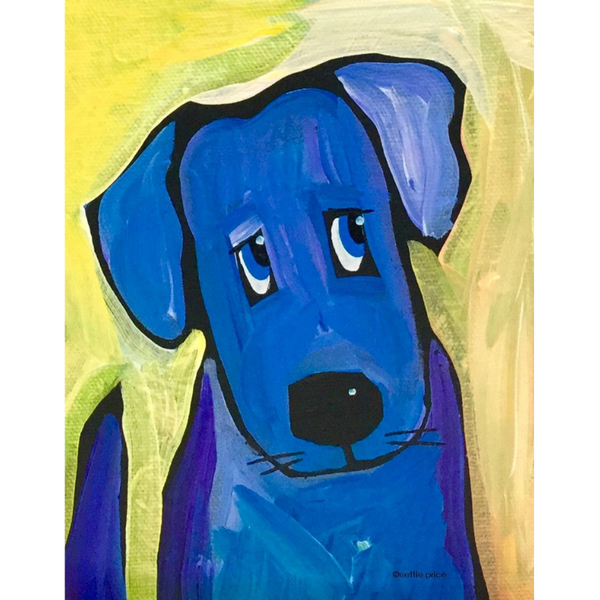 Blue Dog Lab Sparkling Art Print