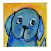 Blue Dog Original Acrylic Painting 4x4x2 Canvas