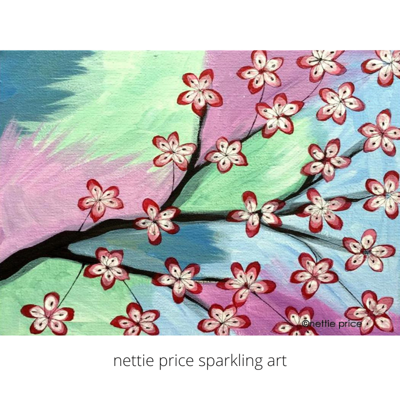 Cherry Blossoms Sparkling Art Print
