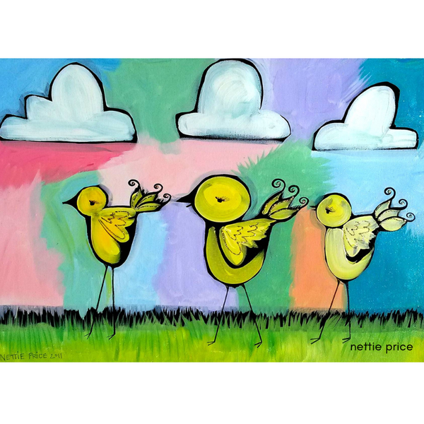 Family Chicks Chicken Sparkling Art Print