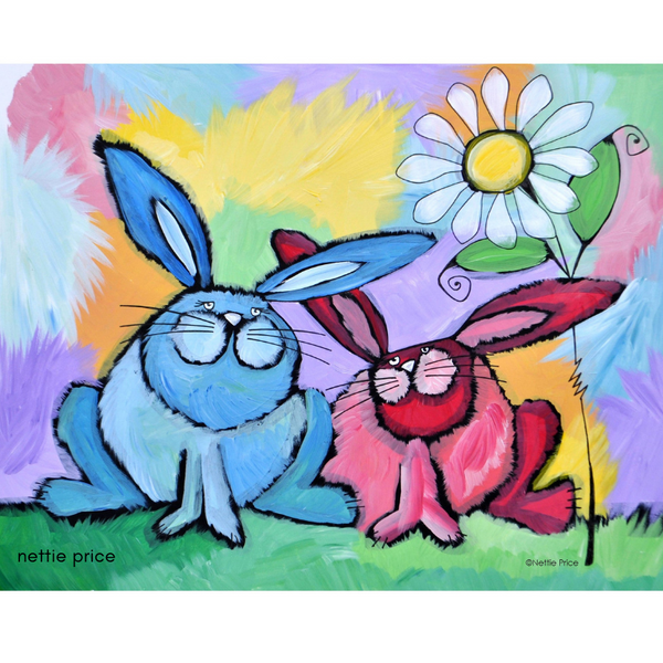The Fat Rabbits Sparkling Art Print