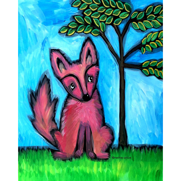 Fox & Tree Sparkling Art Print
