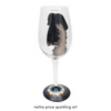 Sparkling Dog with Fluffy Tail Hand Painted Wineglass