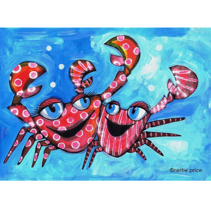 Happy Crabs Sparkling Art Print