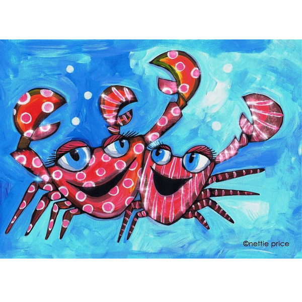 Happy Crabs Sparkling Art Print
