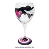 Sparkling Heart Wings Hand Painted Wineglass