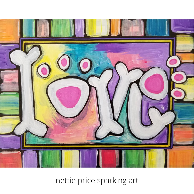 Love Bone Boarder Sparkling Art Print
