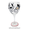 Sparkling Love Bone Hand Painted Wineglass
