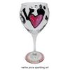Sparkling Love Bone Hand Painted Wineglass