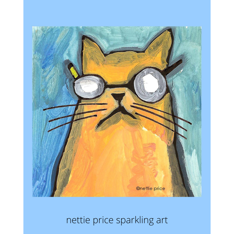 Mikey Orange Cat Sparkling Art Print