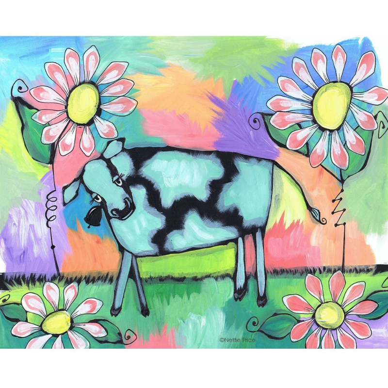Moo Cow Sparkling Art Print