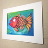 Little Red Fish Original Painting on Paper