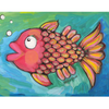 Little Red Fish Original Painting on Paper