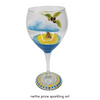Sparkling Palm Tree & Cloud Hand Painted Wineglass