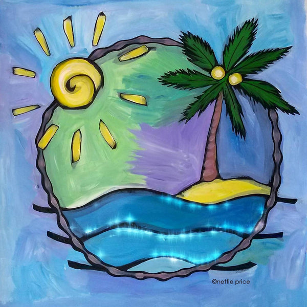 Tropical Island Breeze Sparkling Art Print