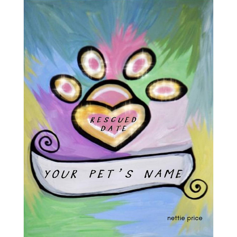 Personalized Rescue Paw Sparkling Art Print