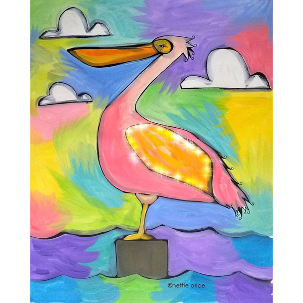 Pink Pelican Sparkling Art Print