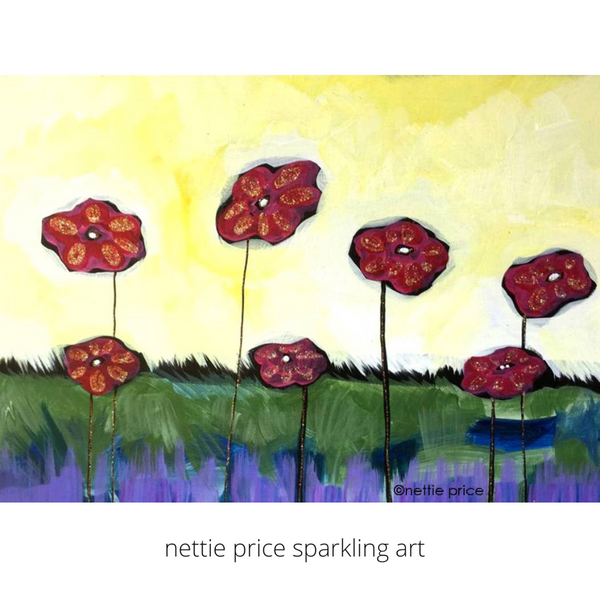 Field of Poppies Sparkling Art Print