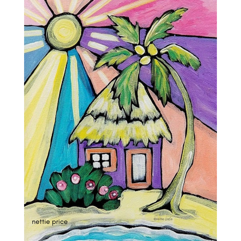 Purple Shack in Sanibel Sparkling Art Print