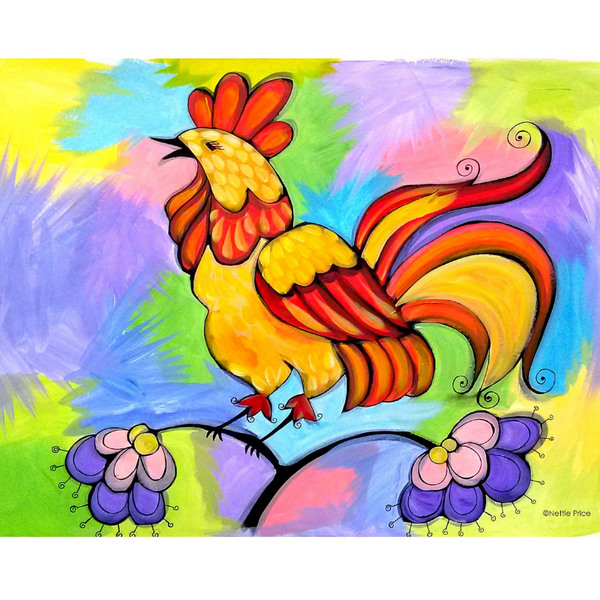 Rooster Chicken Sparkling Art Print