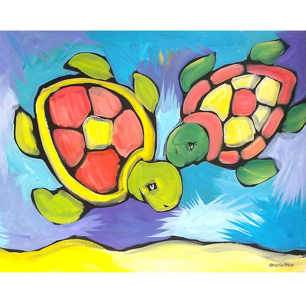 Sea Turtles Sparkling Art Print