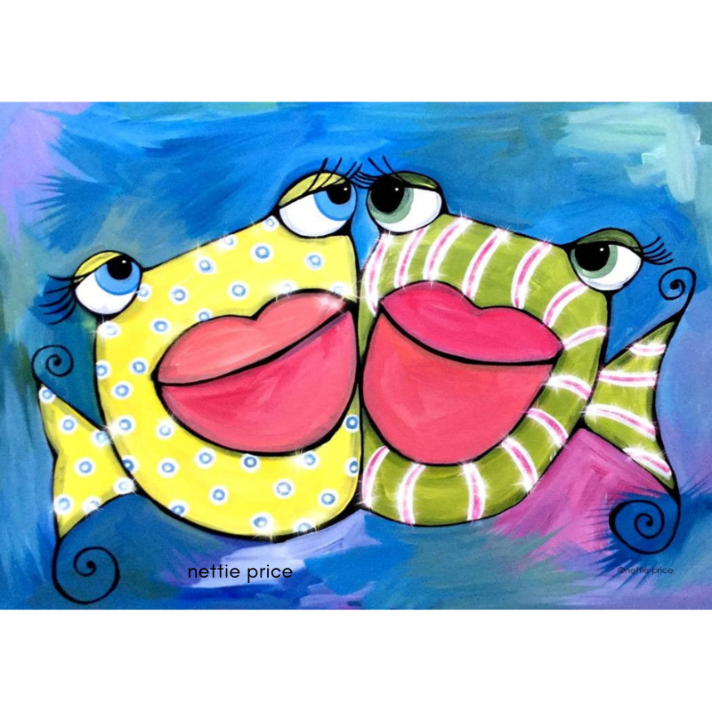 Sisters BigLip Fish Sparkling Print
