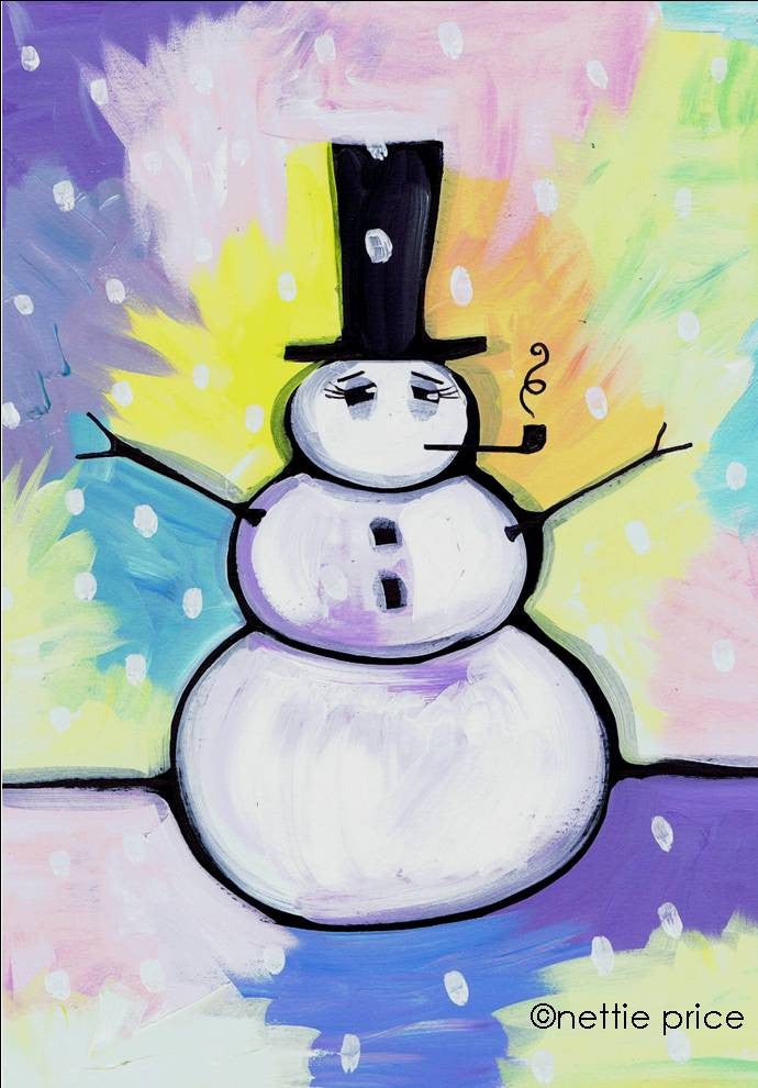Snow Man Sparkling Art Print