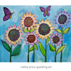 Sunflower Butterflies Original Acrylic Sparkling Painting Sunflowers