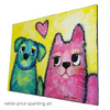 Dog Cat Love Original Acrylic Painting Canvas Kitty Puppy